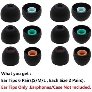 BLLQ Ear Tips Replacement for Sony Earbuds WF WI MDR Series Silicone Earbuds Eartips Compatible with Sony in-Ear Earphone WF-1000XM4 WF-SP800N WF-1000XM3 MDR-XB50AP WI-C310 C200, S/M/L 6 Pairs Black