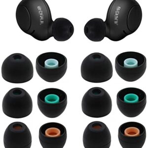 BLLQ Ear Tips Replacement for Sony Earbuds WF WI MDR Series Silicone Earbuds Eartips Compatible with Sony in-Ear Earphone WF-1000XM4 WF-SP800N WF-1000XM3 MDR-XB50AP WI-C310 C200, S/M/L 6 Pairs Black