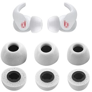 bllq memory foam ear tips compatible with beats fit pro foam tips eartips,s/m/l 3 pairs white (foam tip fit pro white)