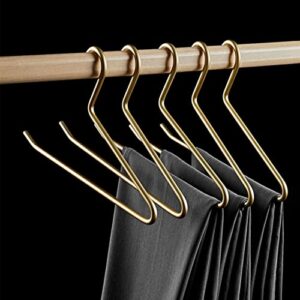 ZWJPJL 5pcs Aluminum Alloy Trousers Hangers Household Clothes Organizer Wardrobe Space Saving Pants Storage Hanger Trousers Drying Rack,Gold