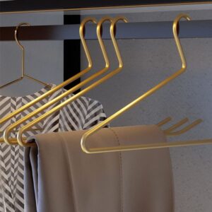 ZWJPJL 5pcs Aluminum Alloy Trousers Hangers Household Clothes Organizer Wardrobe Space Saving Pants Storage Hanger Trousers Drying Rack,Gold