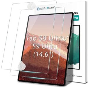 aacl [2 pack] tempered glass for samsung galaxy tab s9 ultra/tab s8 ultra screen protector(14.6 inch), [bubble-free][anti-scratch][case-friendly]