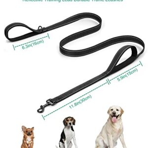 Dog Leash, Heavy Duty Dog Leash, Leashes for Large Breed Dogs 5FT 6FT, Double Handle Dog Leash, Reflective Training Lead, Perfect for Medium to Large Dogs