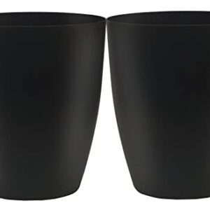 Besli Plastic Small Trash Can 2 Gallon/7.6 Liter Garbage Can Wastebasket for Bathroom Bedroom Kitchen Office (2 Pack, Black)