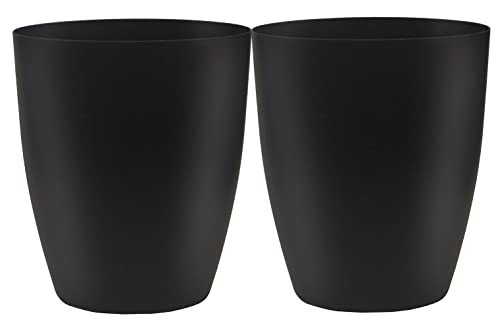 Besli Plastic Small Trash Can 2 Gallon/7.6 Liter Garbage Can Wastebasket for Bathroom Bedroom Kitchen Office (2 Pack, Black)