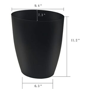 Besli Plastic Small Trash Can 2 Gallon/7.6 Liter Garbage Can Wastebasket for Bathroom Bedroom Kitchen Office (2 Pack, Black)