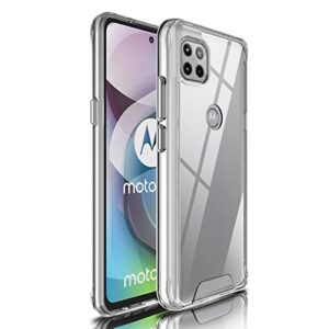 guarishel crystal clear case for motorola one 5g ace phone case, [not-yellowing] [military drop protection] upgraded shockproof protective phone case for moto one 5g ace 6.5 inch - slim fit