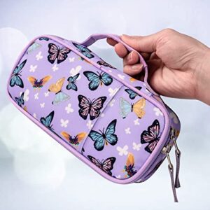 Choco Mocha Butterfly Pencil Case for Girls Pencil Box for Girls Pencil Pouch for Girls Pencil Case for Kids Pencil Bag for School Kindergarten Preschool Zipper Organizer Soft Cute Small Gift Purple