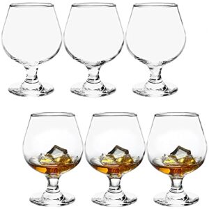 zoofox 6 pack 12 oz snifter whiskey glasses, brandy glasses for spirits, clear cognac stemmed glasses, short beer tasting glasses drinking cups, great for spirits drinks