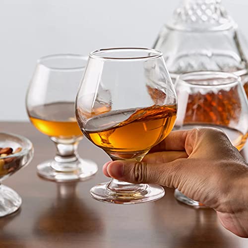 ZOOFOX 6 Pack 12 oz Snifter Whiskey Glasses, Brandy Glasses for Spirits, Clear Cognac Stemmed Glasses, Short Beer Tasting Glasses Drinking Cups, Great for Spirits Drinks