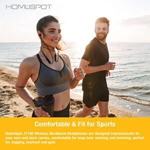 HomeSpot Neckband Wireless Earbuds aptX Low Latency Bluetooth Headphones Bluetooth 5.1 Qualcomm® CVC™ for Gym, Running, Gaming & Meeting Compatible with iPhone, Samsung Galaxy JY100