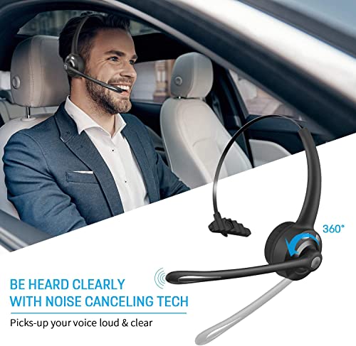 BlueFire Wireless Headphones, Pro Trucker Headset, Wireless Over Head Earpiece, On Ear Car Headphones with Microphone for Truck Driver, Phones, Skype, Call Center, Office