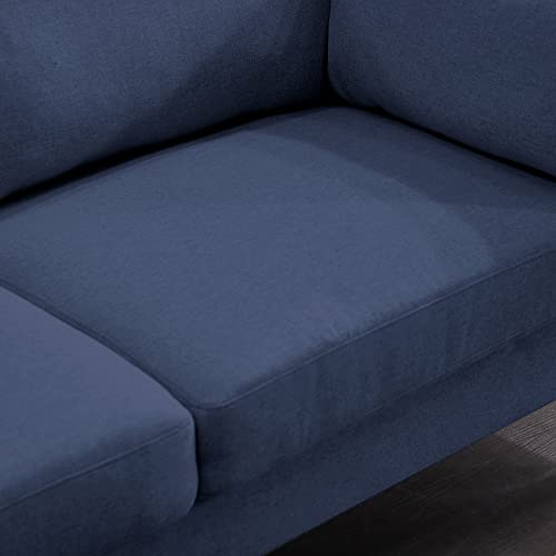 Cinnic Sofa Couch, Modern Decor Fabric Sofa, Couch Furniture Suitable for Small Spaces Living Room, Soft Fabric Upholstery, Easy, Tool-Free Assembly (Loveseat, Blue)