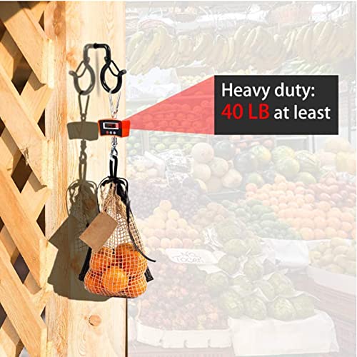 20 PCS Q-Hanger Hooks Outdoor Screw Hanger, Christmas Lights Hanger Hooks, Ceiling Hooks for Hanging Plants, Outdoor Wire and Fairy Lights Wind Chimes Decoration Safety Buckle Design (20PCS Bend)