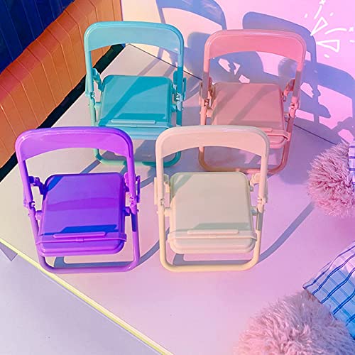 4Pcs Foldable Chair Cell Phone Stand Desktop Multifunction Mobile Phone Holder Lazy Phone Stand