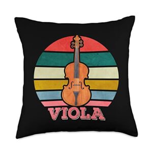 funny viola gift idea for men and women viola musical instrument throw pillow, 18x18, multicolor