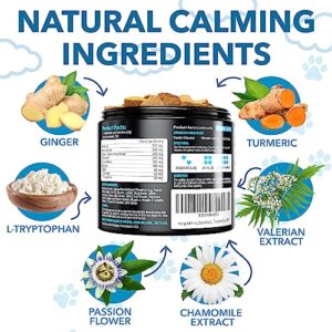 Hemp Calming Chews for Dogs with Anxiety and Stress - Dog Calming Treats - Dog Anxiety Relief - Storms, Barking, Separation - Valerian - Hemp Oil - Calming Treats for Dogs - Made in USA - 120 Chews