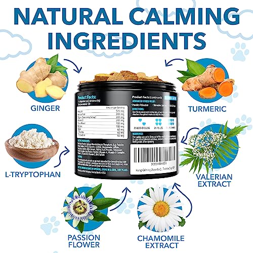 Hemp Calming Chews for Dogs with Anxiety and Stress - Dog Calming Treats - Dog Anxiety Relief - Storms, Barking, Separation - Valerian - Hemp Oil - Calming Treats for Dogs - Made in USA - 120 Chews