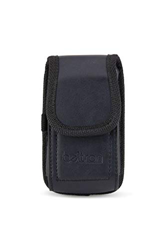 Universal Flip Phone Case, BELTRON Leather Vertical Pouch for TCL Flip Pro, Alcatel Go Flip 4, Go Flip V, MyFlip, Cingular Flip 2, Nokia 2720V (with Belt Loop, Metal Belt Clip & Dual Magnet Closure)