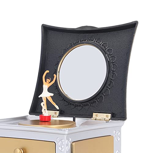 Qinlorgo Jewelry Box, Girls Jewelry Box Silver White Dancing Girl for Small Items Collection