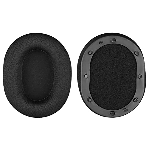 Geekria Comfort Mesh Fabric Replacement Ear Pads for Razer BlackShark V2, BlackShark V2 Pro Headphones Ear Cushions, Headset Earpads, Ear Cups Cover Repair Parts (Black)