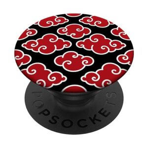 Red Tradition Oriental Cloud Japanese Chinese Pattern PopSockets Standard PopGrip