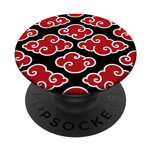 Red Tradition Oriental Cloud Japanese Chinese Pattern PopSockets Standard PopGrip
