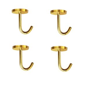 fytrondy golden edition stainless steel screws mount ceiling hooks, coat hanger (2 inch, 4 pack)