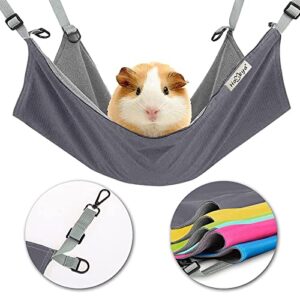 HOMEYA Small Animal Guinea-Pig Hanging Hammocks Bed Pet Cage Hammock for Ferret Cat Rat Chinchilla Hamster Cavy Degu Gerbil Rabbit Playing Cozy Activity Fun Toy (Guinea-Pig Size Grey)