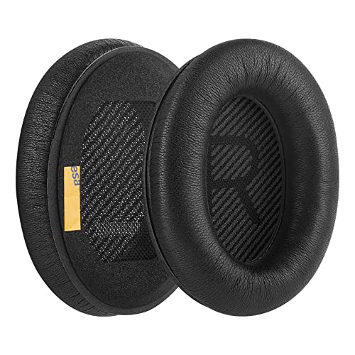 Geekria Elite Sheepskin Replacement Ear Pads for Bose QCSE QC45 QC35 QC35 ii QC25 QC15 QC2 AE2 AE2i AE2w SoundTrue SoundLink Around-Ear Headset Earpads, Ear Cups Cover Repair Parts (Black)