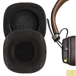 geekria quickfit replacement ear pads for marshall major iii wired, major iii bluetooth wireless, mid anc headphones ear cushions, headset earpads, ear cups cover repair parts (brown)