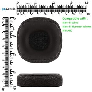 Geekria QuickFit Replacement Ear Pads for Marshall Major III Wired, Major III Bluetooth Wireless, MID ANC Headphones Ear Cushions, Headset Earpads, Ear Cups Cover Repair Parts (Brown)