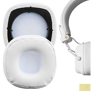 geekria quickfit replacement ear pads for marshall major iii wired, major iii bluetooth wireless, mid anc headphones ear cushions, headset earpads, ear cups cover repair parts (white)