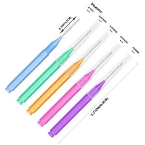 EasyHonor Braces Brush for Cleaner Interdental Toothpick Dental Tooth Flossing Head Oral Hygiene Flosser Cleaners Cleaning Tool (5Colors,75pcs)