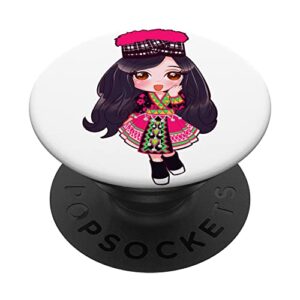 chibi hmong girl popsockets swappable popgrip