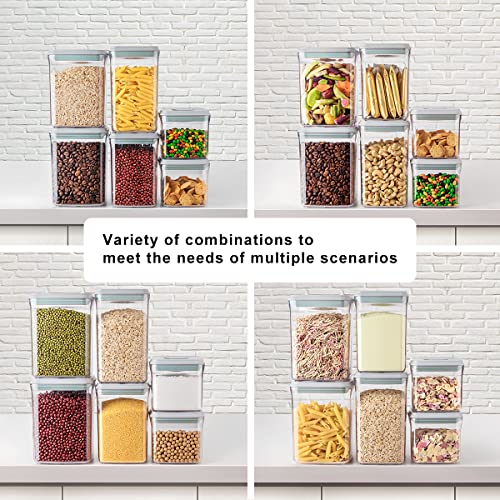 CosyStora Airtight Food Storage Containers Set 6 Pieces POP Open Clear Plastic Canisters with lids,BPA Free, Kitchen Pantry Organization and Storage Containers for Bakery Cookies Nuts Sugar Storage