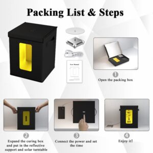 Resin Curing Station - Resin UV Light Foldable Curing Box for LCD | DLP | SLA 405nm Resin 3D Printed Models Curing Box with Light Driven Turntable