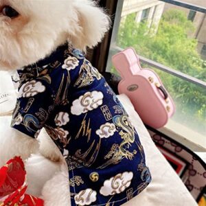 zhengbo Pet Clothes Chinese New Year Dog Tang Suit for Dogs Cheongsam Winter Dog Coat Jacket Spring Festival Pet Clothing Dogs Costume (Color : Red 1, Size : XXL)