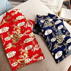 zhengbo Pet Clothes Chinese New Year Dog Tang Suit for Dogs Cheongsam Winter Dog Coat Jacket Spring Festival Pet Clothing Dogs Costume (Color : Red 1, Size : XXL)