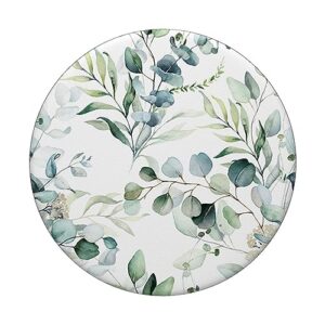 Eucalyptus navy blossom watercolor floral branches leaves PopSockets Standard PopGrip