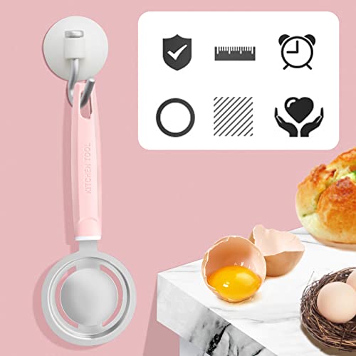 FYY Egg Separator Tool,Egg Yolk Separator,Food Grade Stainless Steel Egg White Separator Egg Yolk White Filter Kitchen Cooking Baking Tools for Baking Cake, Egg Custards, Mayonnaise and More-Pink