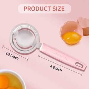 FYY Egg Separator Tool,Egg Yolk Separator,Food Grade Stainless Steel Egg White Separator Egg Yolk White Filter Kitchen Cooking Baking Tools for Baking Cake, Egg Custards, Mayonnaise and More-Pink