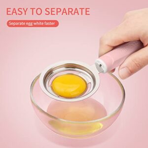 FYY Egg Separator Tool,Egg Yolk Separator,Food Grade Stainless Steel Egg White Separator Egg Yolk White Filter Kitchen Cooking Baking Tools for Baking Cake, Egg Custards, Mayonnaise and More-Pink