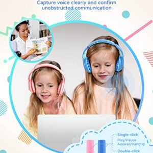 Kids Headphones Wired with Microphone, 85/94dB Volume Limit, Foldable Adjustable Headphone for Girls Boys Children, Tangle-Free 3.5mm Jack Wired for Study, School, Kids Headset for iPad /Tablet/MP3/4