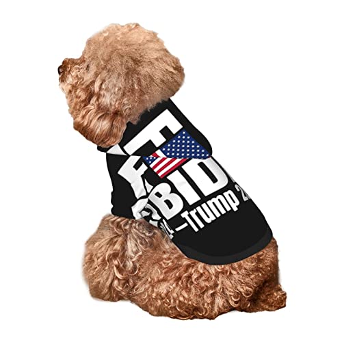 HIFENli Fuck Biden American Flag Trump 2024 Pets Hoodies Dog Apparel Warm Dog Apparel Dog Coat