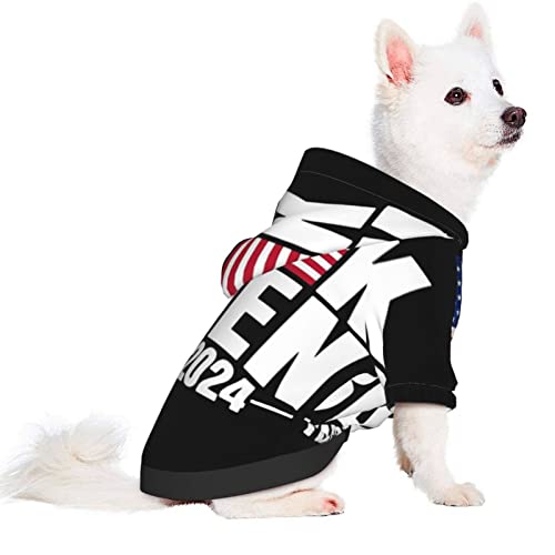 HIFENli Fuck Biden American Flag Trump 2024 Pets Hoodies Dog Apparel Warm Dog Apparel Dog Coat