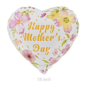 10Pcs Mother's Day Party Balloons Mother's day Party Decorations Foil Pink Heart Balloons for Happy Mother's Day Birthday Party Decorations Supplies