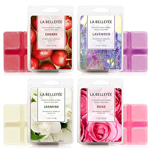 LA BELLEFÉE Scented Wax Melt, Smoke & Odor Eliminator Soy Wax Melts Wax Cubes, Strongly Scented Hand Poured Vegan Wax Melts for Home and Pet Odors, Eucalyptus & Sage(2.5oz/70.9g*6)