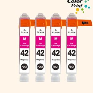 ColorPrint Compatible CLI42 Ink Cartridges Replacement for CLI-42 CLI 42 CLI42M CLI-42M Work with PIXMA Pro-100S Pro-100 Pro100 Pro100S Printer (Magenta,4-Pack)