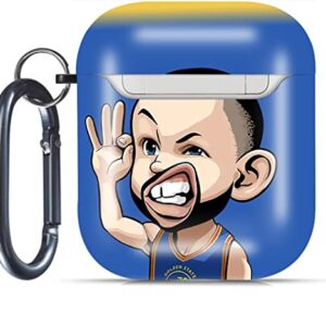 Airpods Case,Onewly Basketball Cartoon Case for Airpods with Keychain,Shockproof Case Compatible with Airpods 2/1 for Women and Man(Curry)